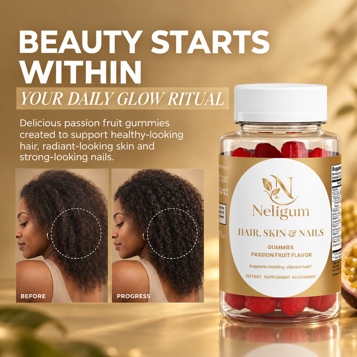 Neligum Hair, Skin & Nails Gummies