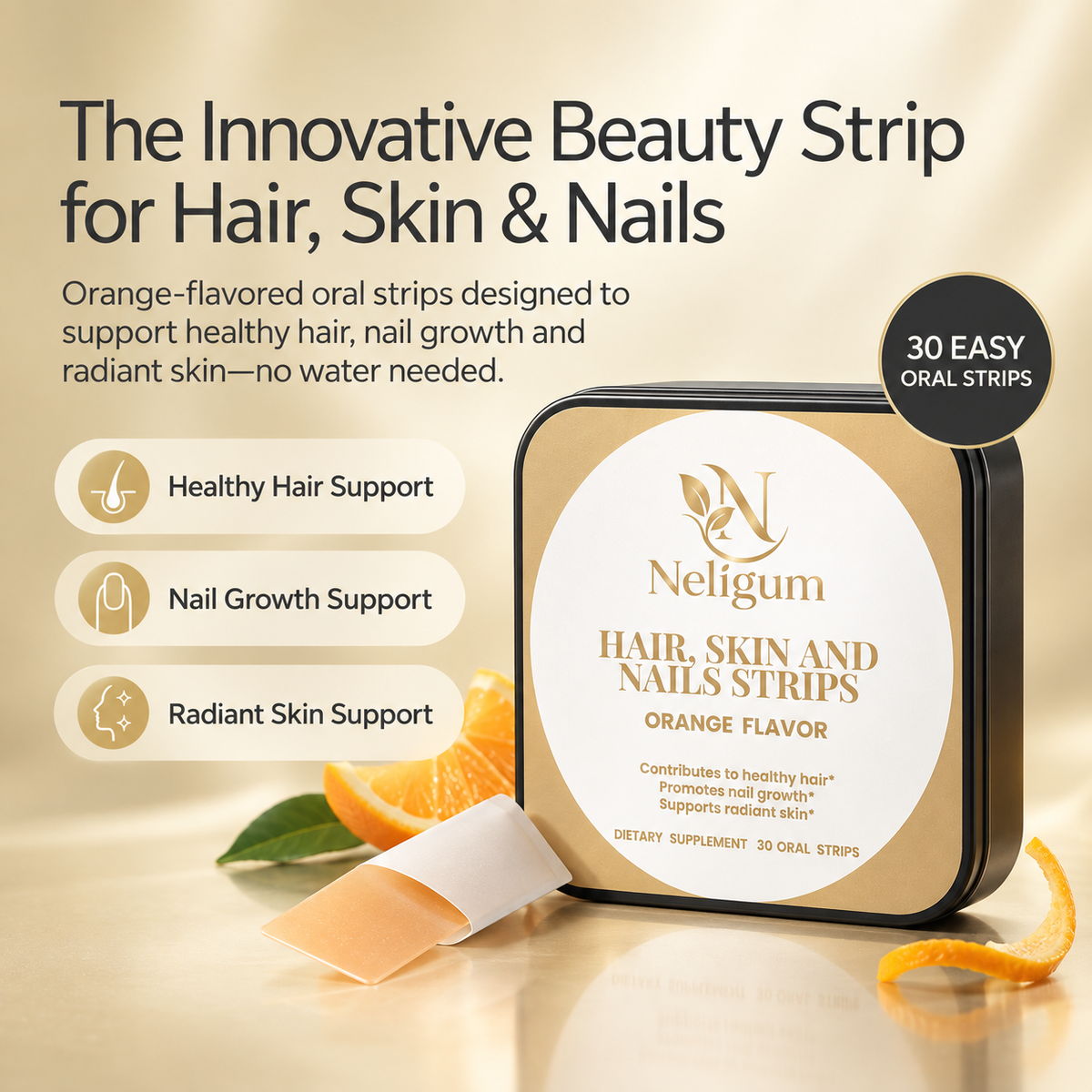 Neligum Hair, Skin and Nails Oral Strips