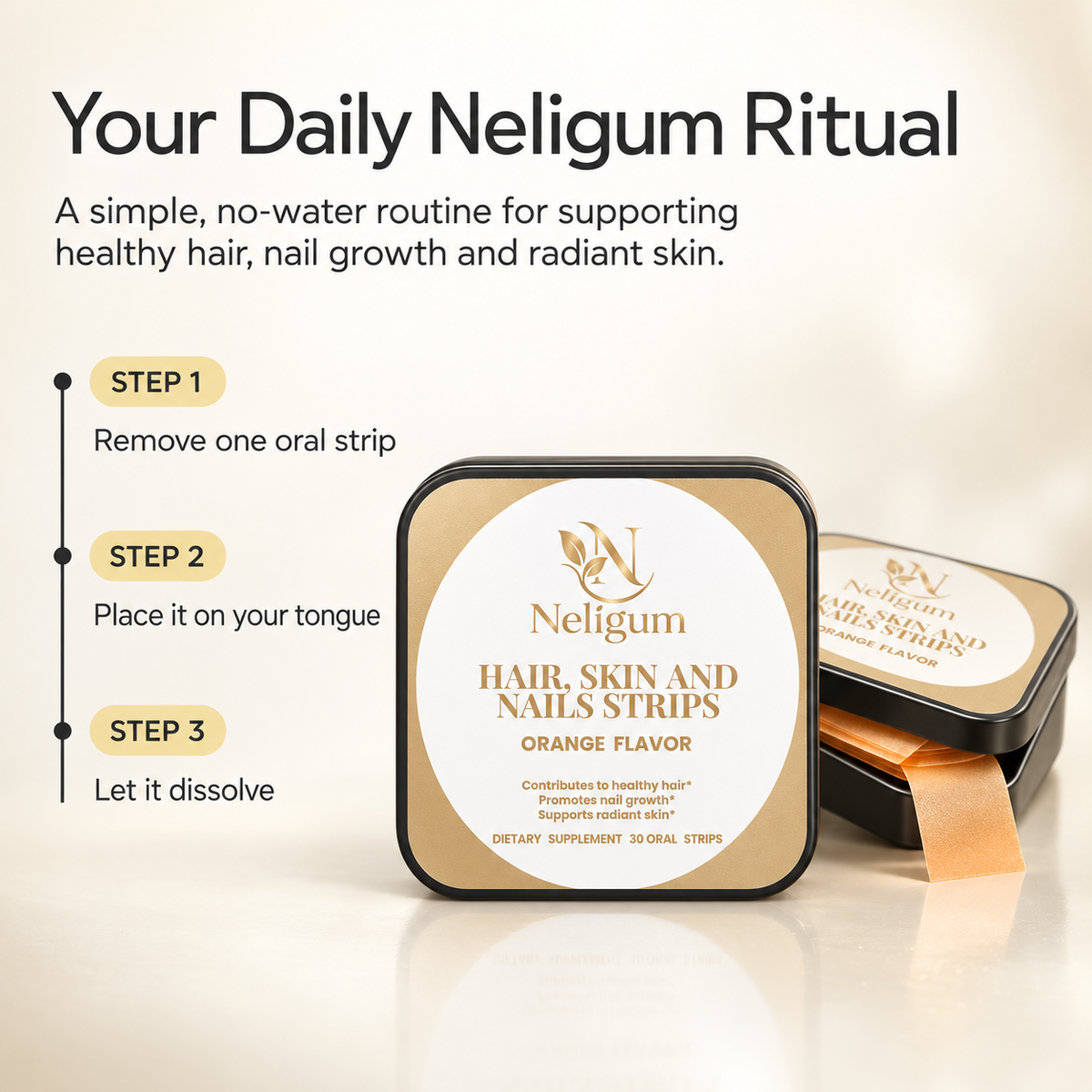 Neligum Hair, Skin and Nails Oral Strips